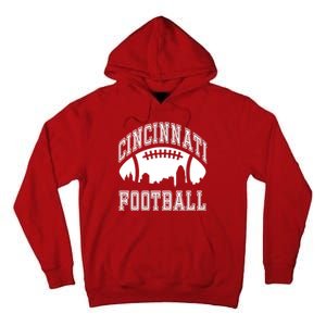 Cincinnati Football City Skyline Tall Hoodie