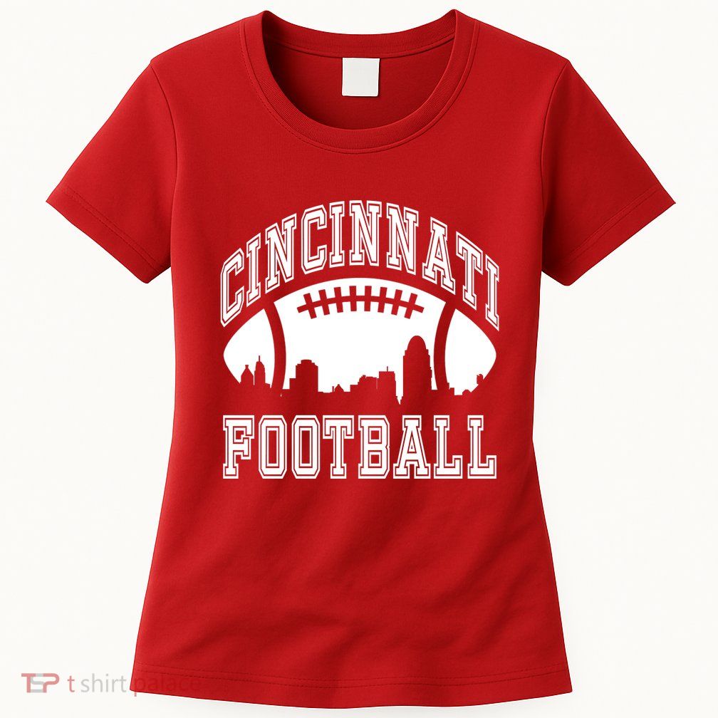 Cincinnati Football City Skyline Womens T-Shirt
