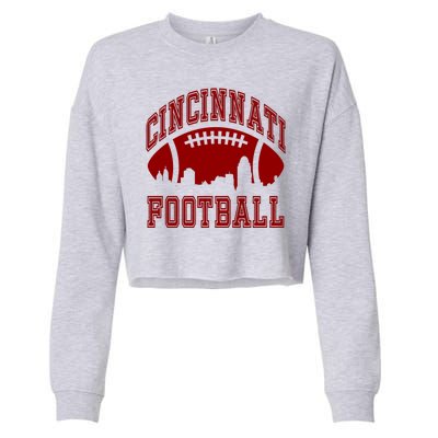 Cincinnati Football City Skyline Cropped Pullover Crew