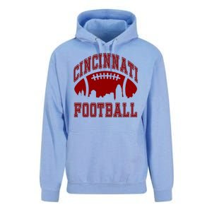 Cincinnati Football City Skyline Unisex Surf Hoodie