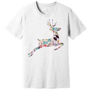 Cool Festive Christmas Gifts Pattern Reindeer Premium T-Shirt