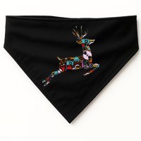 Cool Festive Christmas Gifts Pattern Reindeer USA-Made Doggie Bandana