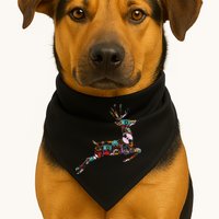 Cool Festive Christmas Gifts Pattern Reindeer USA-Made Doggie Bandana