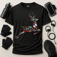 Cool Festive Christmas Gifts Pattern Reindeer Cooling Performance Crew T-Shirt