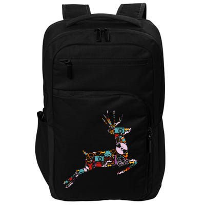 Cool Festive Christmas Gifts Pattern Reindeer Impact Tech Backpack