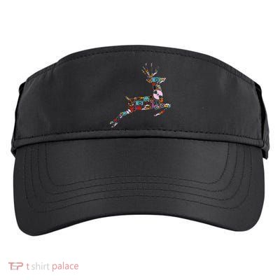 Cool Festive Christmas Gifts Pattern Reindeer Adult Drive Performance Visor