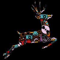 Cool Festive Christmas Gifts Pattern Reindeer Flatbill Hat