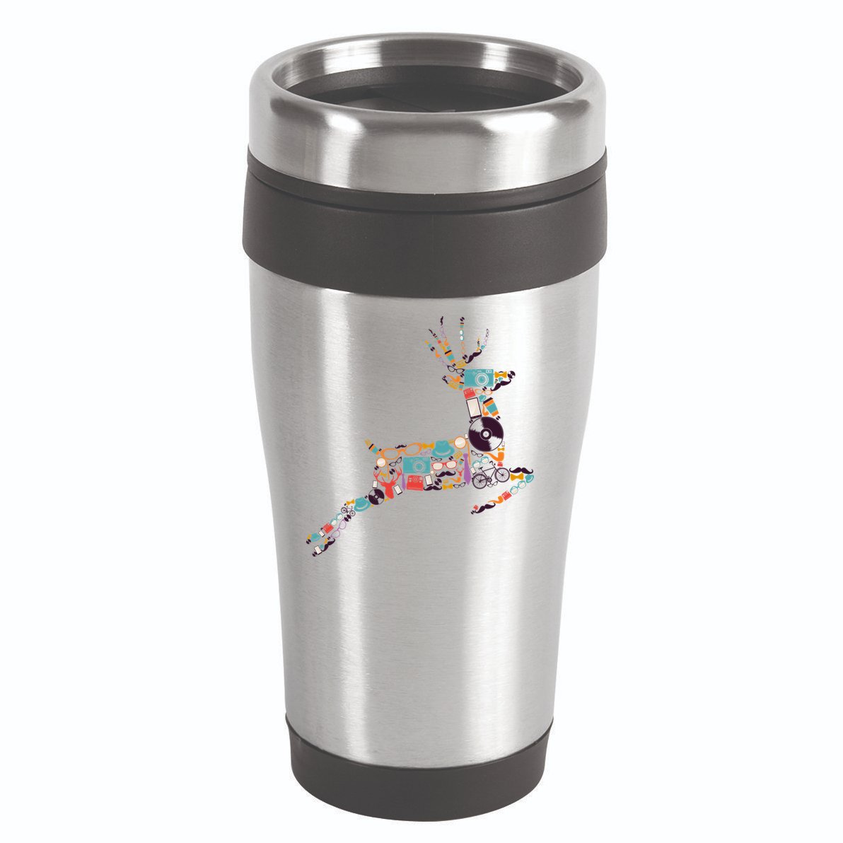 Cool Festive Christmas Gifts Pattern Reindeer 16oz Travel Tumbler
