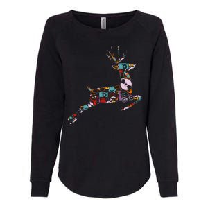 Cool Festive Christmas Gifts Pattern Reindeer Womens California Wash Sweatshirt