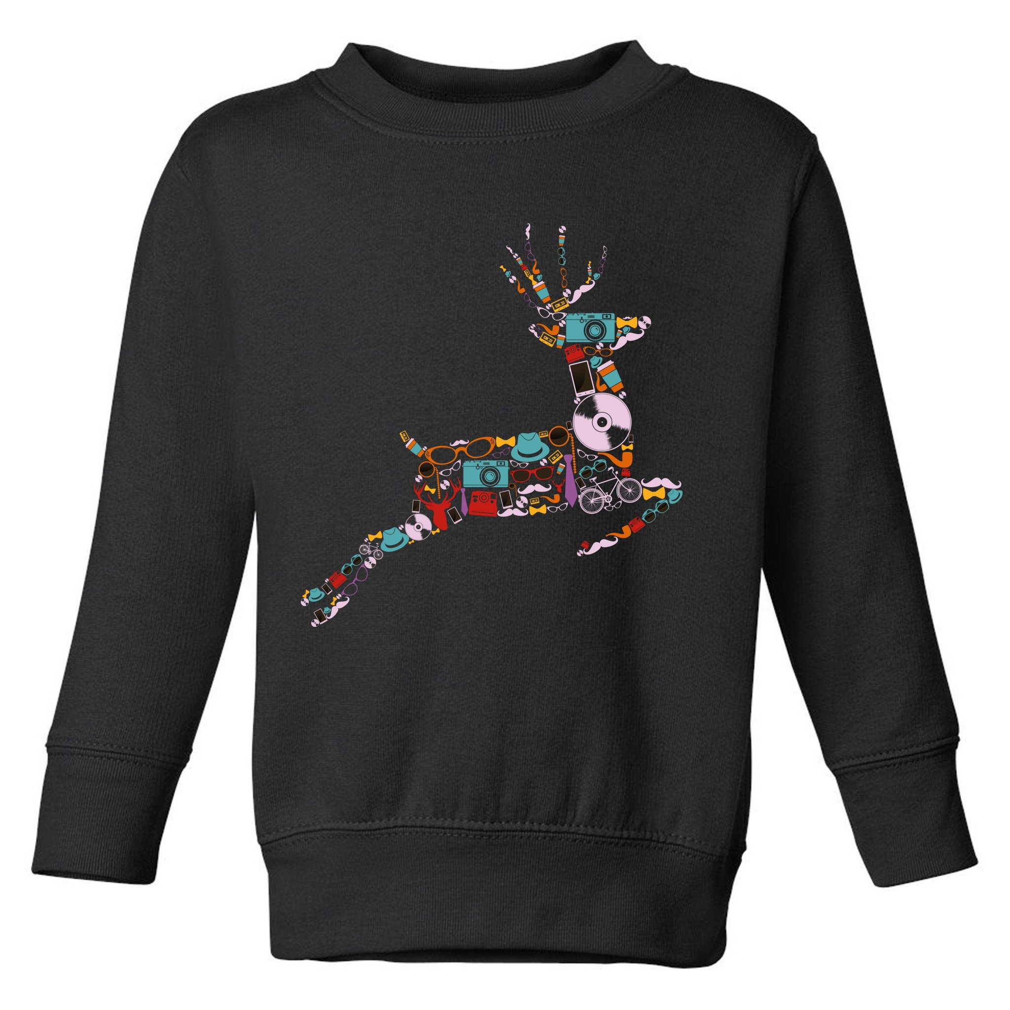 Cool Festive Christmas Gifts Pattern Reindeer Toddler Sweatshirt