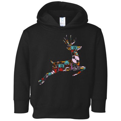 Cool Festive Christmas Gifts Pattern Reindeer Toddler Hoodie