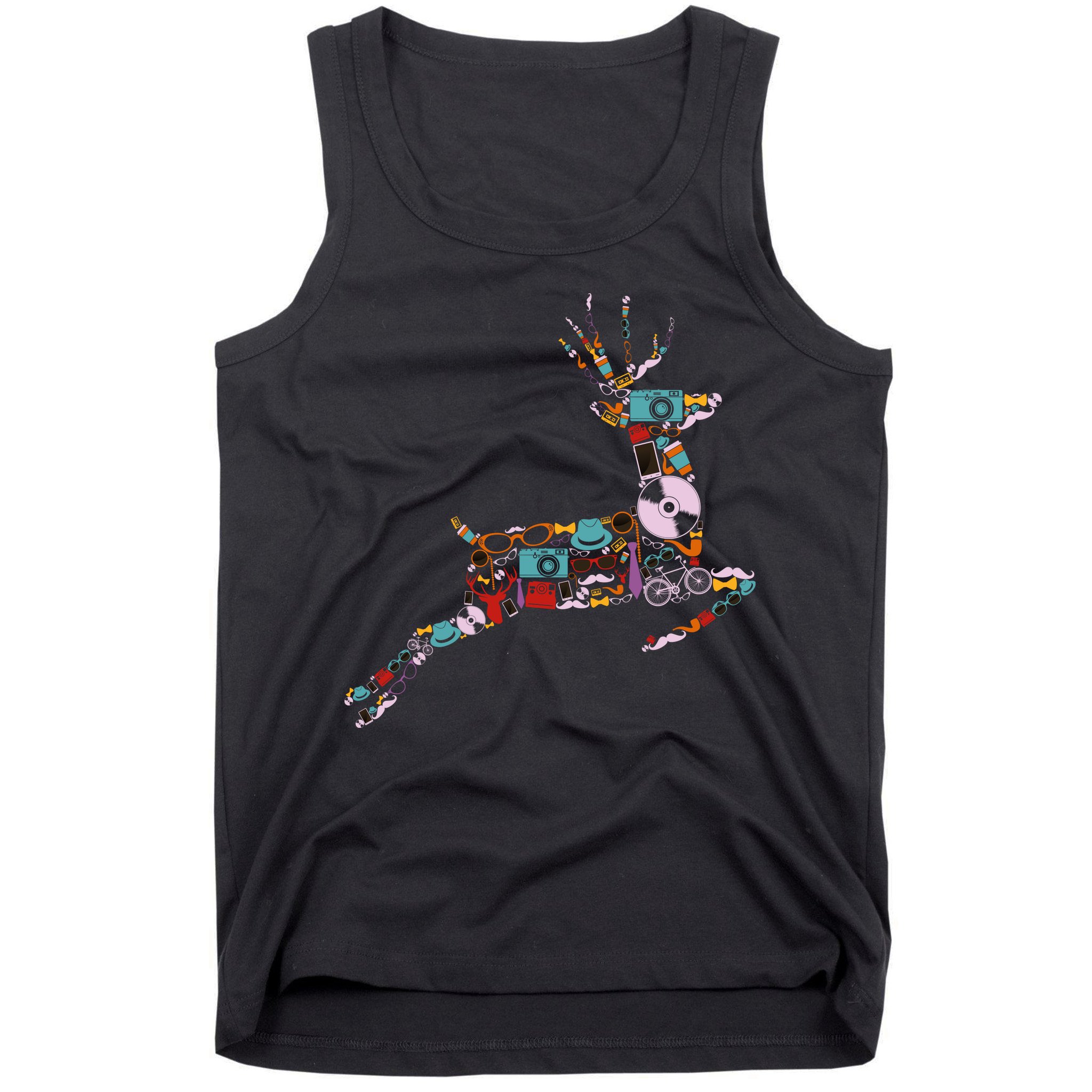 Cool Festive Christmas Gifts Pattern Reindeer Tank Top