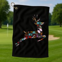 Cool Festive Christmas Gifts Pattern Reindeer Golf Towel