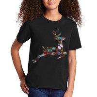 Cool Festive Christmas Gifts Pattern Reindeer Kids T-Shirt
