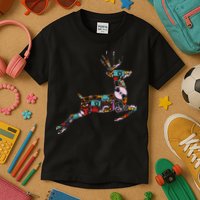 Cool Festive Christmas Gifts Pattern Reindeer Kids T-Shirt