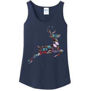 Cool Festive Christmas Gifts Pattern Reindeer Ladies Essential Tank