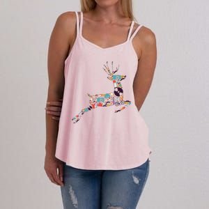 Cool Festive Christmas Gifts Pattern Reindeer Women's Strappy Tank