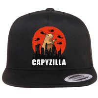 Capybara Funny Capybara Rodent Capyzilla Funny Flat Bill Trucker Hat
