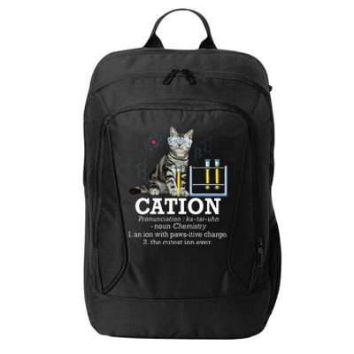 Cation Funny Chemistry Humor Science Teacher Cat Pun City Backpack