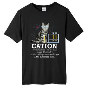 Cation Funny Chemistry Humor Science Teacher Cat Pun Tall Fusion ChromaSoft Performance T-Shirt