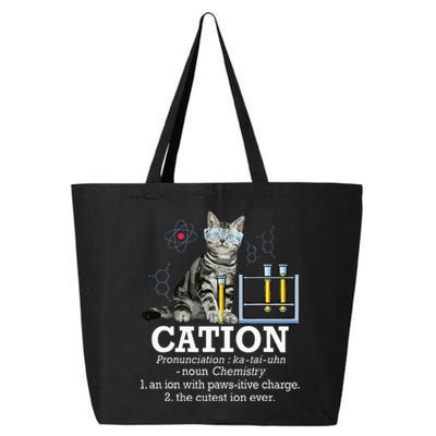 Cation Funny Chemistry Humor Science Teacher Cat Pun 25L Jumbo Tote