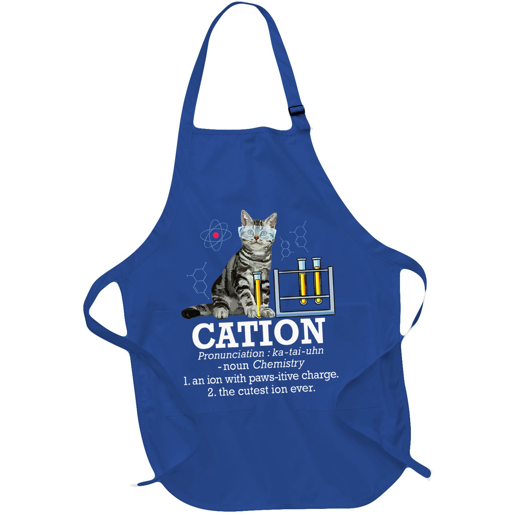 Cation Funny Chemistry Humor Science Teacher Cat Pun Apron