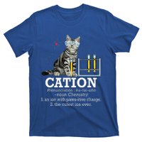 Cation Funny Chemistry Humor Science Teacher Cat Pun T-Shirt