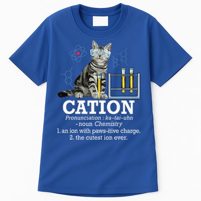Cation Funny Chemistry Humor Science Teacher Cat Pun Tall T-Shirt