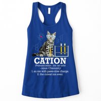 Cation Funny Chemistry Humor Science Teacher Cat Pun Womens Tank Top