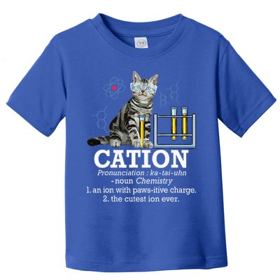 Cation Funny Chemistry Humor Science Teacher Cat Pun Toddler T-Shirt