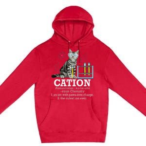 Cation Funny Chemistry Humor Science Teacher Cat Pun Premium Pullover Hoodie