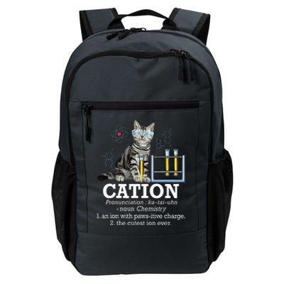 Cation Funny Chemistry Humor Science Teacher Cat Pun Daily Commute Backpack