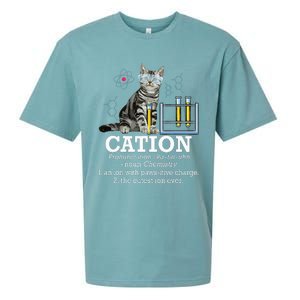 Cation Funny Chemistry Humor Science Teacher Cat Pun Sueded Cloud Jersey T-Shirt