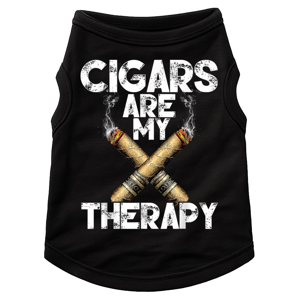 Cool Funny Cigar For Men Cigars Are My Therapy Doggie Tank