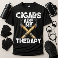 Cool Funny Cigar For Men Cigars Are My Therapy Performance Shirt