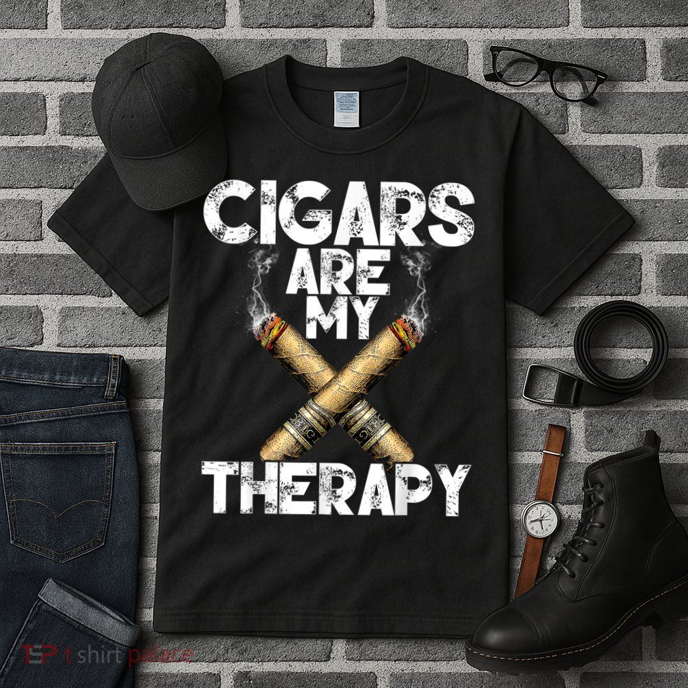 Cool Funny Cigar For Men Cigars Are My Therapy Tall T-Shirt