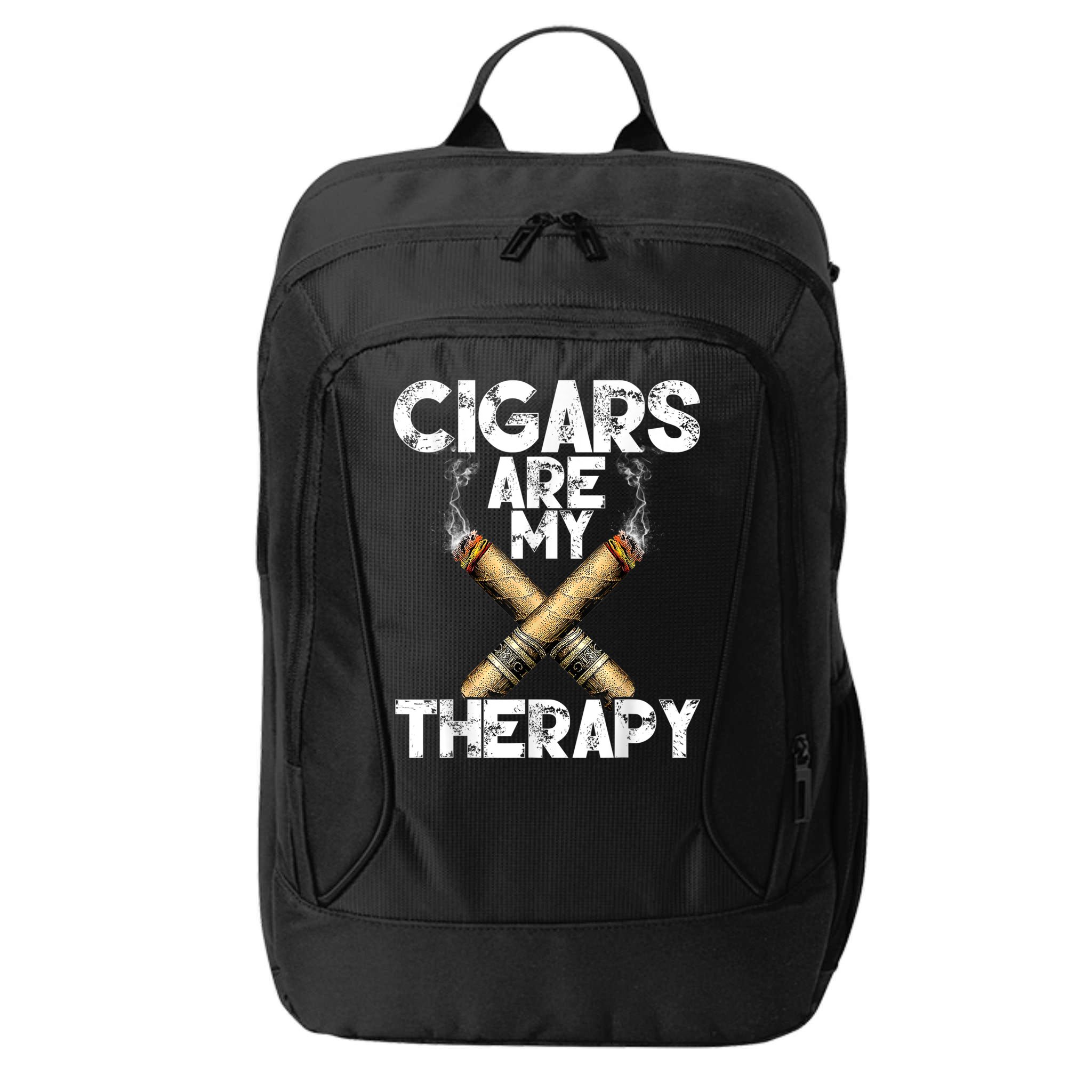Cool Funny Cigar For Men Cigars Are My Therapy City Backpack