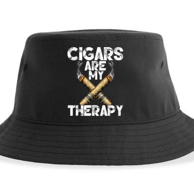 Cool Funny Cigar For Men Cigars Are My Therapy Sustainable Bucket Hat