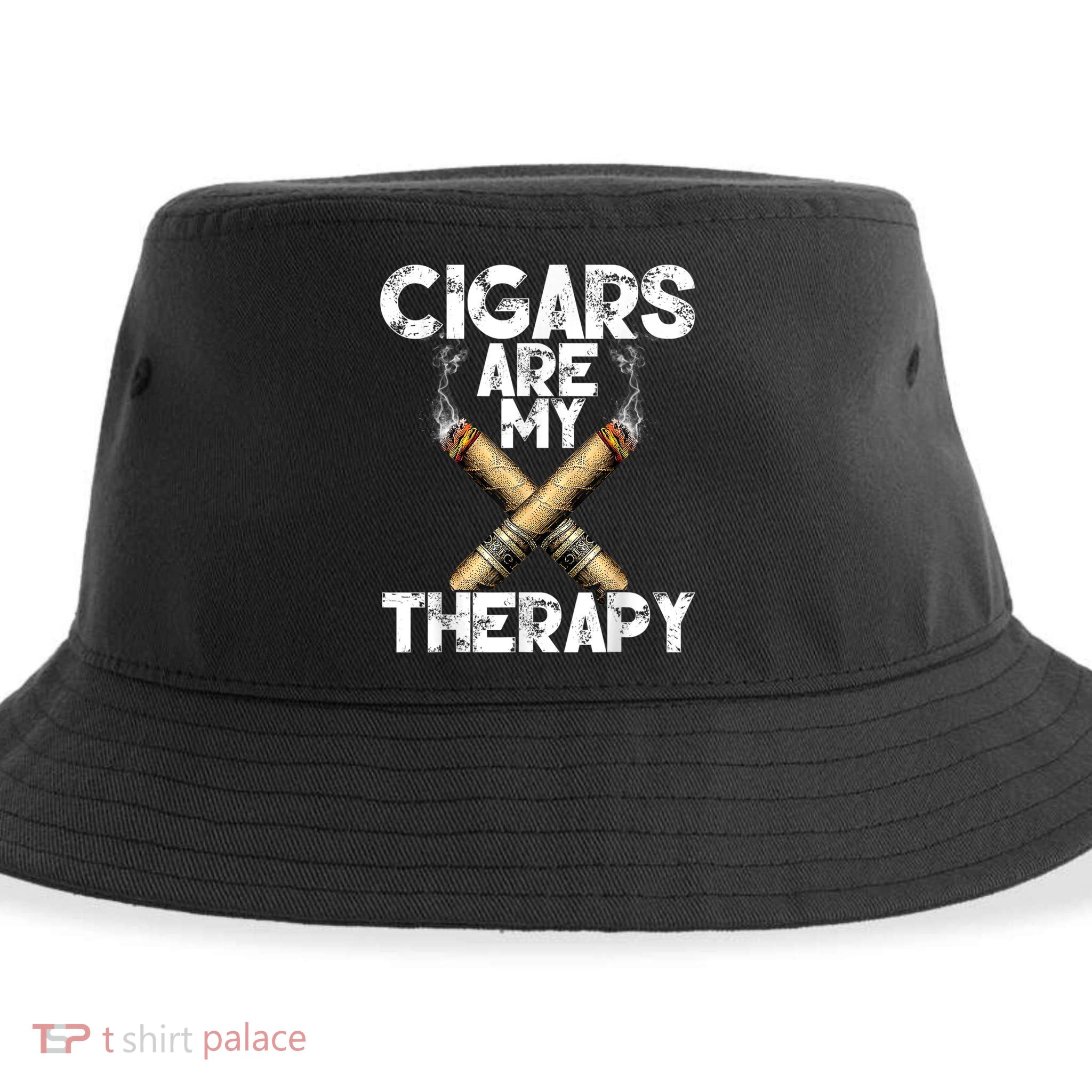 Cool Funny Cigar For Men Cigars Are My Therapy Sustainable Bucket Hat