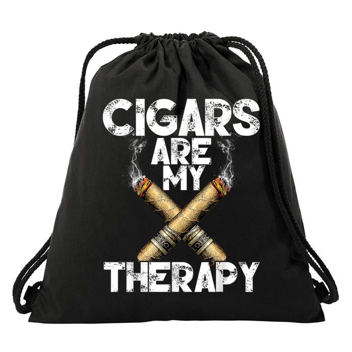 Cool Funny Cigar For Men Cigars Are My Therapy Drawstring Bag