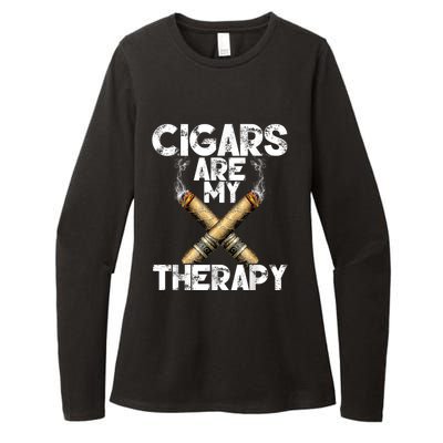 Cool Funny Cigar For Men Cigars Are My Therapy Womens CVC Long Sleeve Shirt