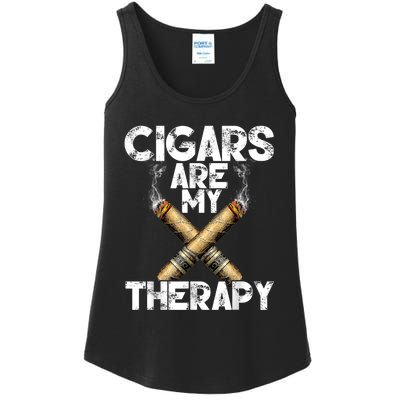 Cool Funny Cigar For Men Cigars Are My Therapy Ladies Essential Tank