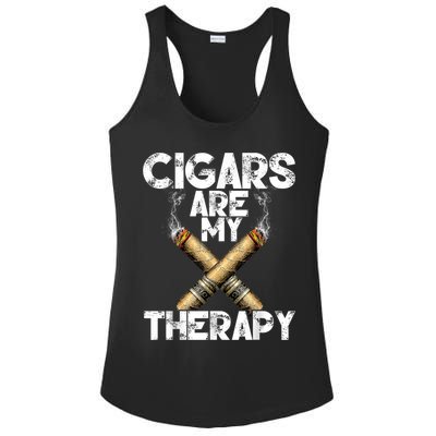 Cool Funny Cigar For Men Cigars Are My Therapy Ladies PosiCharge Competitor Racerback Tank