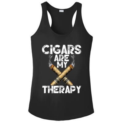 Cool Funny Cigar For Men Cigars Are My Therapy Ladies PosiCharge Competitor Racerback Tank