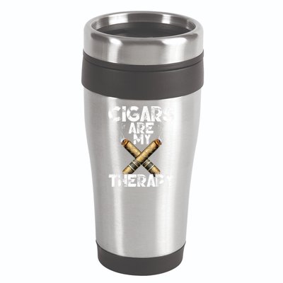 Cool Funny Cigar For Men Cigars Are My Therapy 16oz Travel Tumbler