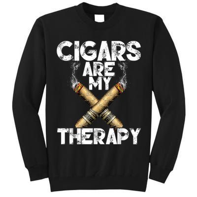 Cool Funny Cigar For Men Cigars Are My Therapy Tall Sweatshirt