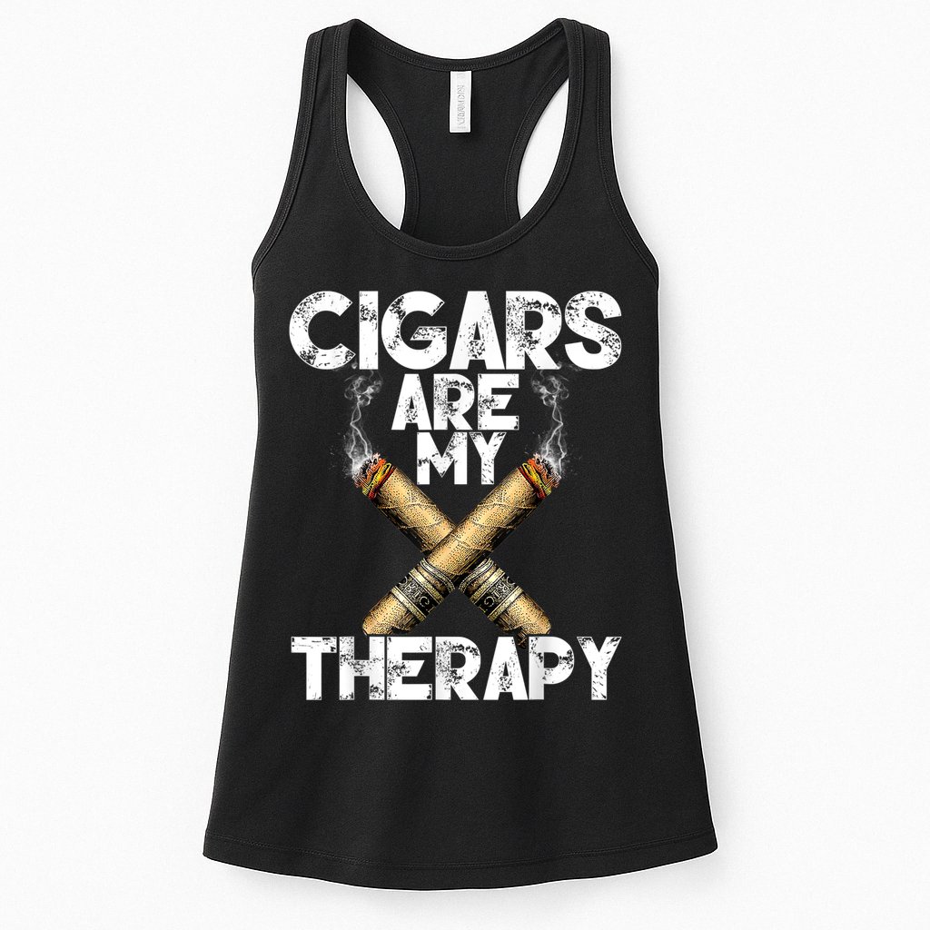 Cool Funny Cigar For Men Cigars Are My Therapy Womens Tank Top