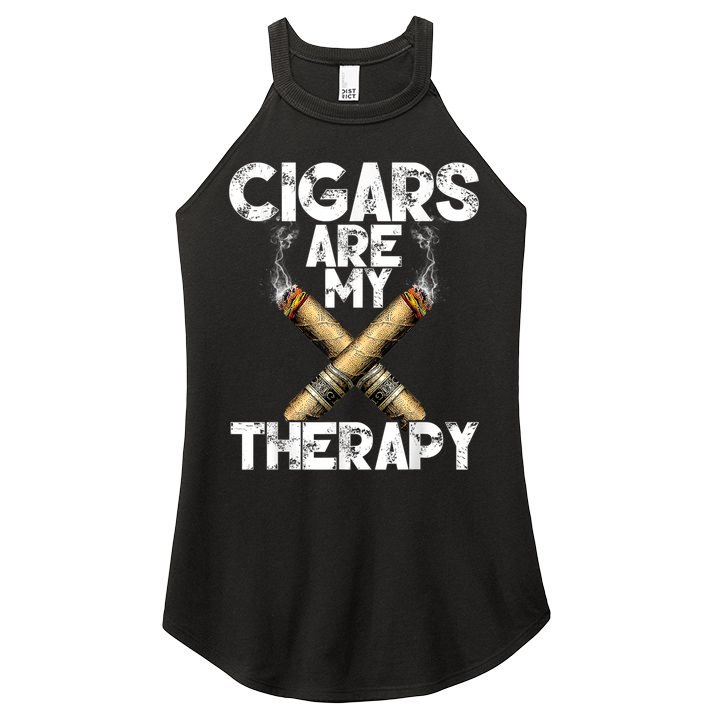 Cool Funny Cigar For Men Cigars Are My Therapy Women's Perfect Tri Rocker Tank
