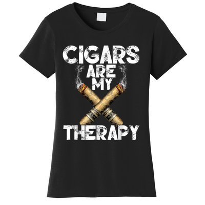 Cool Funny Cigar For Men Cigars Are My Therapy Women's T-Shirt