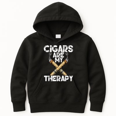 Cool Funny Cigar For Men Cigars Are My Therapy Kids Hoodie